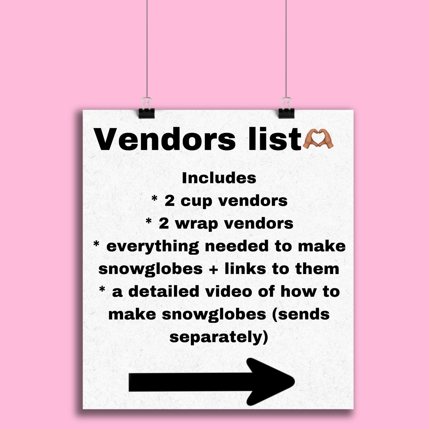 Vendors list