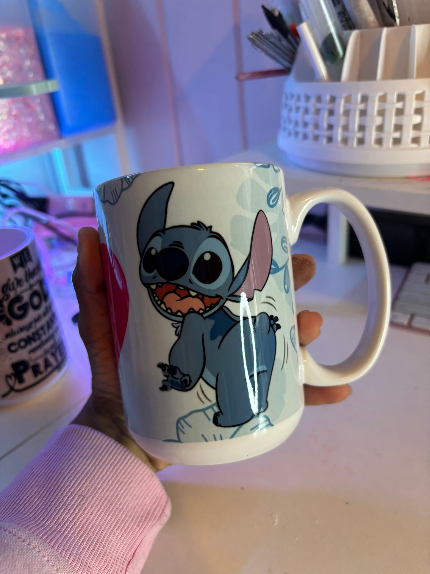 Stitch and angel mug