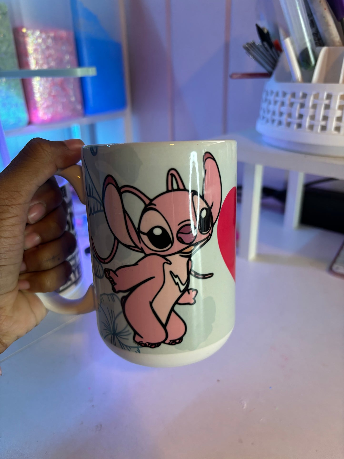 Stitch and angel mug